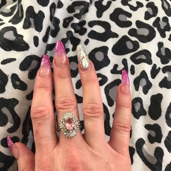 Sterling & Pink Sapphire Fashion Ring - Picture 4 of 9